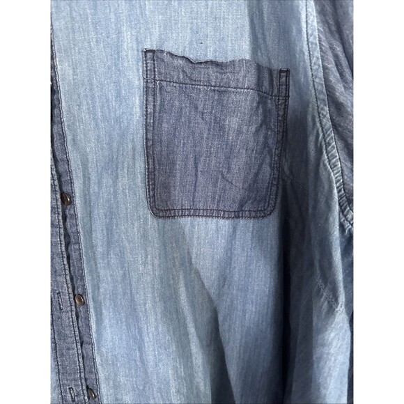 A.N.A A New Approach Blue Patchwork Denim style Longsleeve Top size 5X - Picture 2 of 7